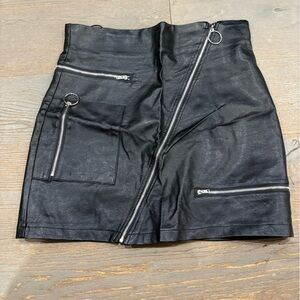 Fashion Nova Black Mini Skirt with Silver Zippers